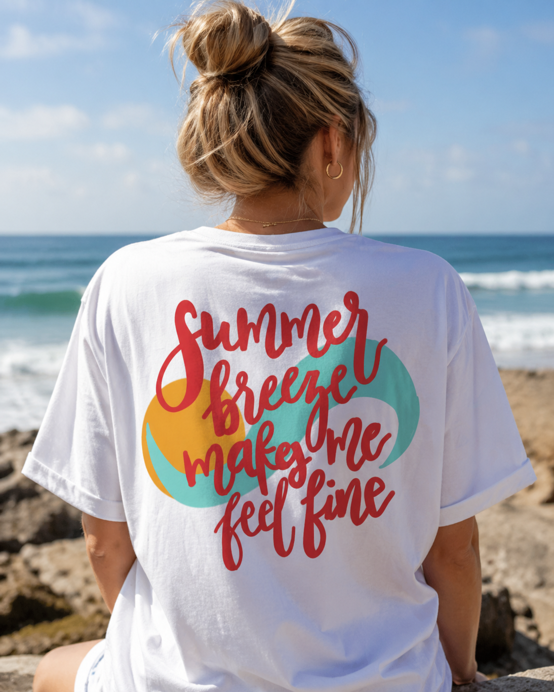 Summer Breeze Makes Me Feel Fine SVG | Retro Summer Shirt Design | Beach Vibes SVG | Cricut & Silhouette Cut File | Instant Download
