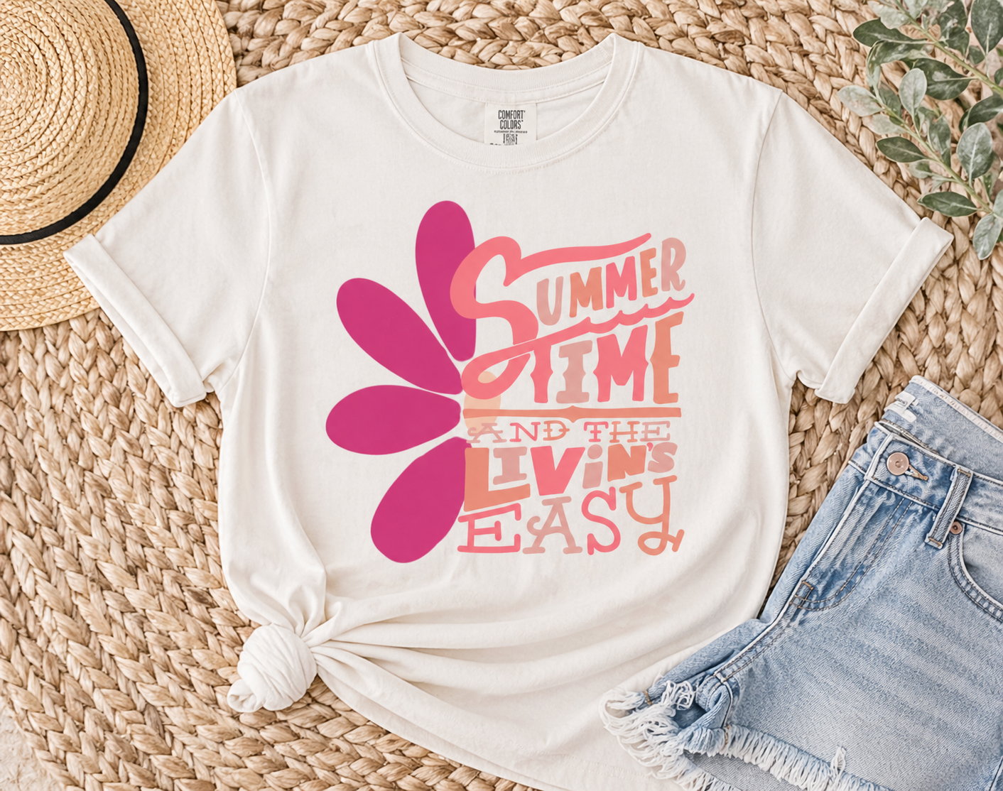 Summer Time and the Livin’s Easy SVG | Retro Floral Summer Design | Groovy Pink SVG | Cricut & Silhouette Cut File | Instant Download