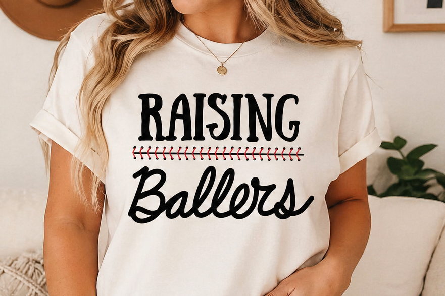 Raising Ballers SVG | Baseball Mom SVG | Sports Mom Shirt Design | Baseball Stitch SVG | Cricut Cut File  | Instant Download