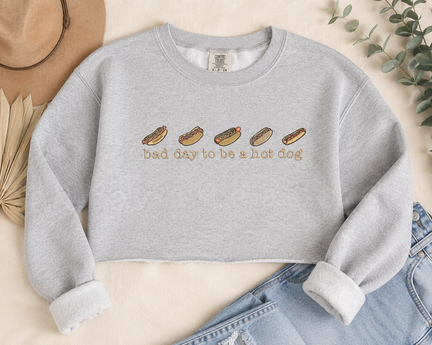 Bad Day to Be a Hot Dog Embroidery Design | Funny BBQ Embroidery File | PES | Machine Embroidery Digital Download