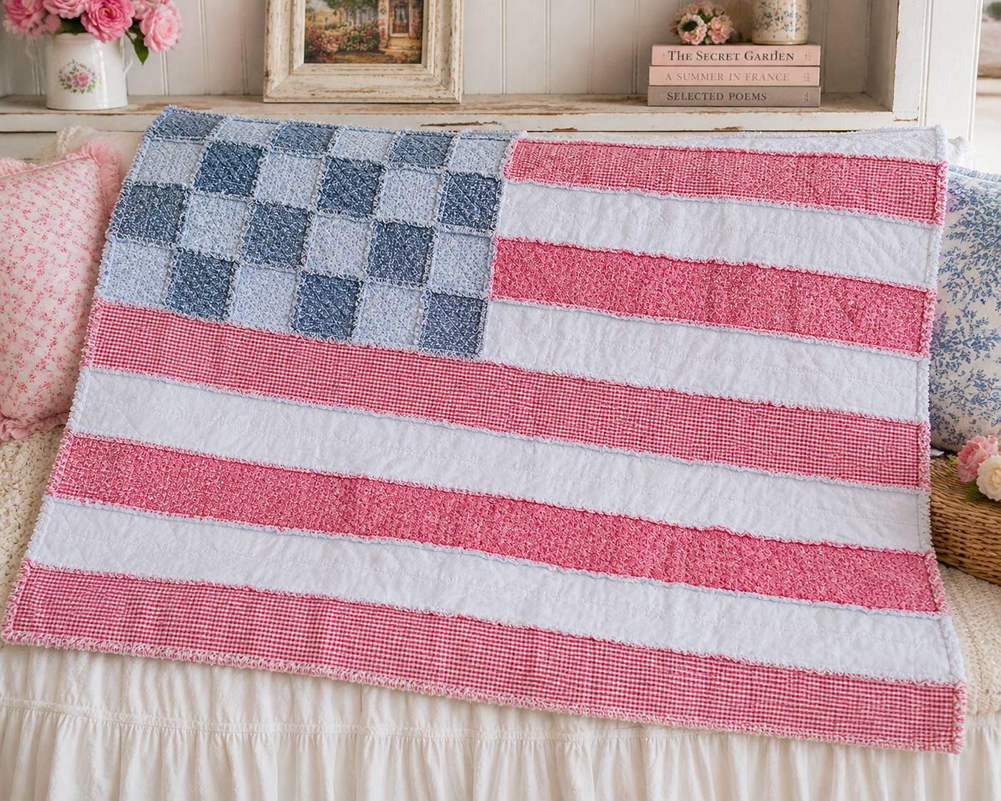 Patriotic Rag Quilt | Made to Order