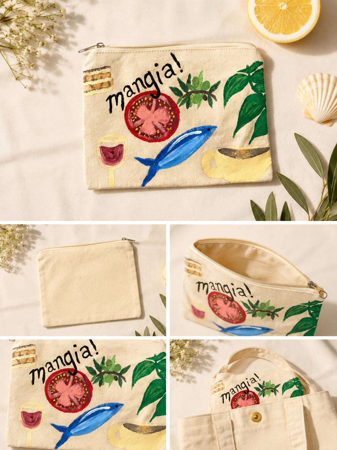 Mangia! zipper pouch