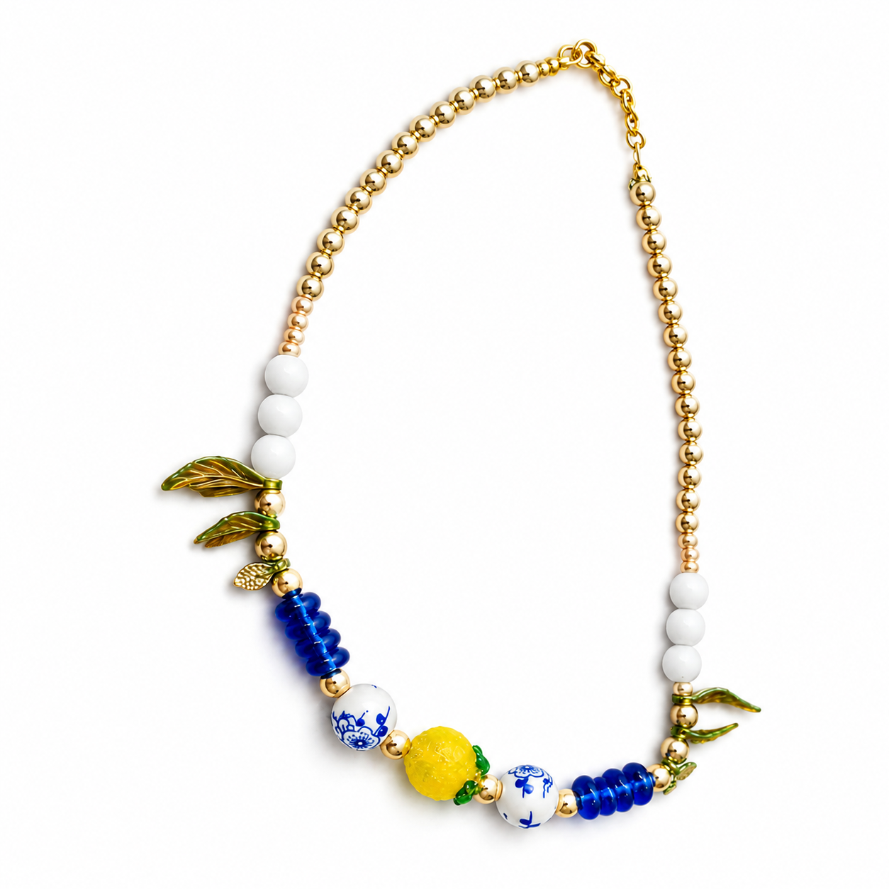 Amalfi Lemon & Porcelain Beaded Necklace